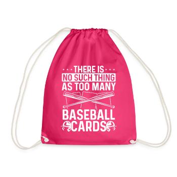 Funny Baseball Card Design - Drawstring Bag - fuchsia - Front