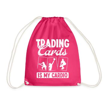 Funny Baseball Card Design - Drawstring Bag - fuchsia - Front