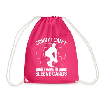 Funny Baseball Card Design - Drawstring Bag - fuchsia - Front