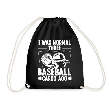 Funny Baseball Card Design - Drawstring Bag - black - Front