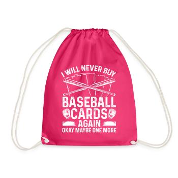 Funny Baseball Card Design - Drawstring Bag - fuchsia - Front
