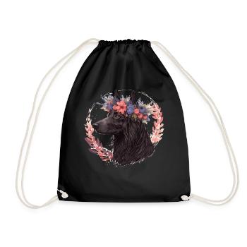 Fleur de chien de berger belge mignon Couronne Race de chien de compagnie P - Sac de sport léger - noir - Devant