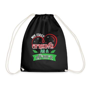My first Christmas as a mother pregnant - Drawstring Bag - black - Front