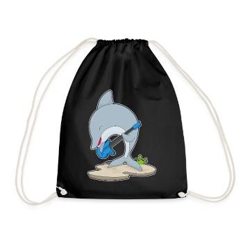 Dolphin Musicien Guitare Musique - Sac de sport léger - noir - Devant