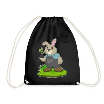 Rabbit Farmer Seedling Farm - Drawstring Bag - black - Front