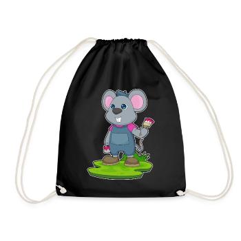 Maus Maler Pinsel Malen - Turnbeutel - Schwarz - Vorne