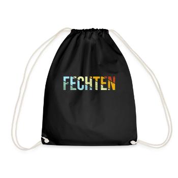 Fechten Retro - Turnbeutel - Schwarz - Vorne