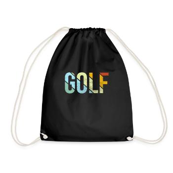 Golf Retro - Turnbeutel - Schwarz - Vorne