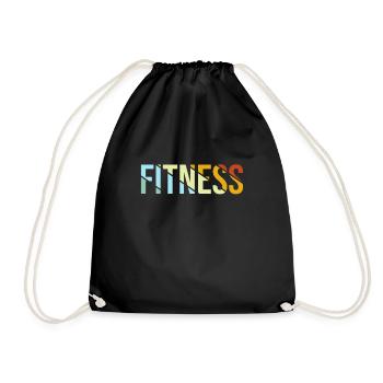 Fitness Retro - Drawstring Bag - black - Front