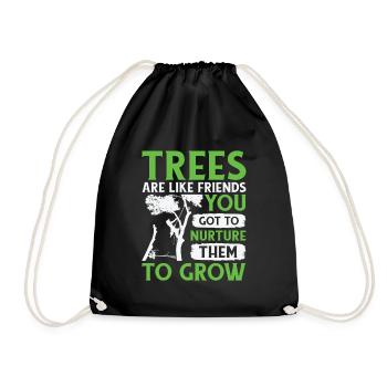 Arborist Tree Cutter Chainsaw Lumberjack - Drawstring Bag - black - Front
