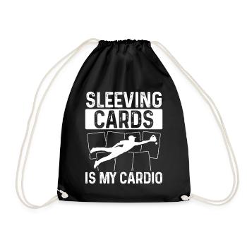 Funny Baseball Card Design - Drawstring Bag - black - Front