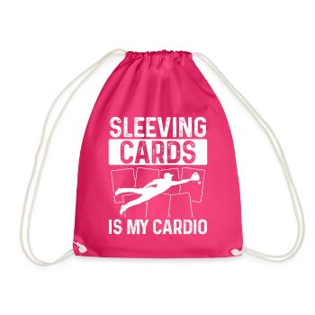 Funny Baseball Card Design - Drawstring Bag - fuchsia - Front