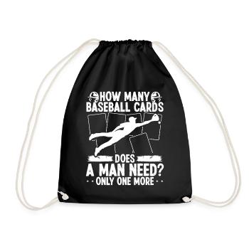 Funny Baseball Card Design - Drawstring Bag - black - Front