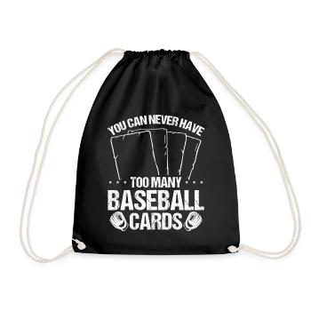 Funny Baseball Card Design - Drawstring Bag - black - Front