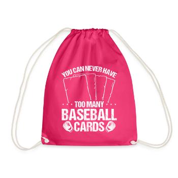 Funny Baseball Card Design - Drawstring Bag - fuchsia - Front