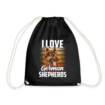 J’aime le chien de berger allemand mignon - Sac de sport léger - noir - Devant