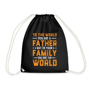 To Your Family You Are The World - Daddy Father's - Turnbeutel - Schwarz - Vorne