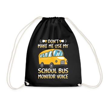 School Bus Monitor Bus Attendant School Transport - Drawstring Bag - black - Front