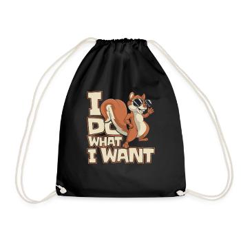 I Do What I Want Fuchshörnchen Grauhörnchen - Turnbeutel - Schwarz - Vorne