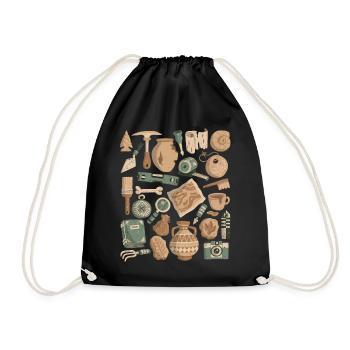Archaeology - Drawstring Bag - black - Front