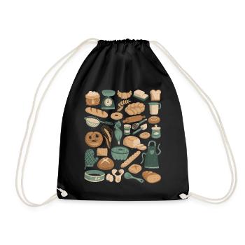 Baking & Bakery Doodles - Drawstring Bag - black - Front