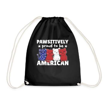 Katze für den vierten Juli USA Flagge Katzen - Turnbeutel - Schwarz - Vorne