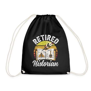Retired Historian History History Profession - Drawstring Bag - black - Front