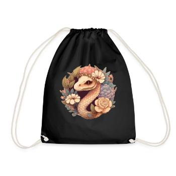Cute Cottagecore Snake Serpent Goblincore Aestheti - Turnbeutel - Schwarz - Vorne
