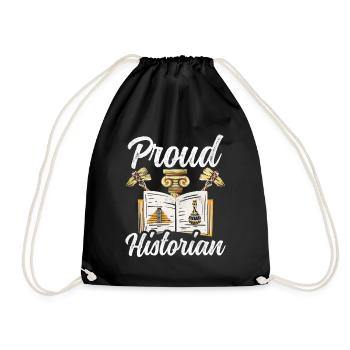 Proud Historian Profession History History - Drawstring Bag - black - Front