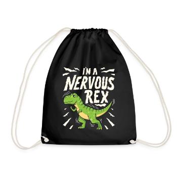 Anxiety Design I'm a nervous Rex - Drawstring Bag - black - Front