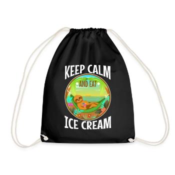 Keep calm and eat ice cream - Turnbeutel - Schwarz - Vorne
