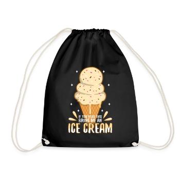 If You Can Read This Bring Me An Ice Cream - Drawstring Bag - black - Front