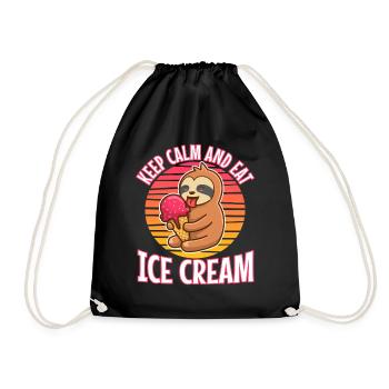 Restez calme et mangez des glaces - Sac de sport léger - noir - Devant