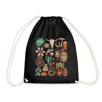 Wild West - Drawstring Bag - black - Front