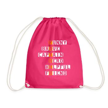 Funny Brave Captain Hero Helpful Friend - Dad Fath - Drawstring Bag - fuchsia - Front