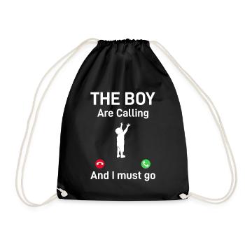 Father's Day Funny Daddy - The Boy Is Calling And - Drawstring Bag - black - Front
