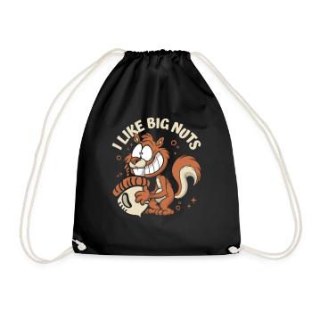 I Like Big Nuts Grauhörnchen Squirrel Eichhörnchen - Turnbeutel - Schwarz - Vorne