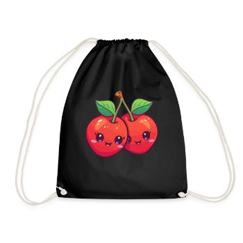 Kawaii cerise - Sac de sport léger - noir - Devant