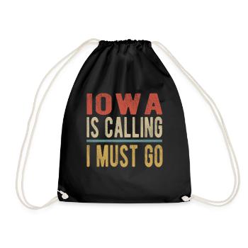 Iowa Ruft Ich Muss Gehen - Turnbeutel - Schwarz - Vorne