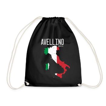 Avellino Italy Italian flag map Italia - Drawstring Bag - black - Front