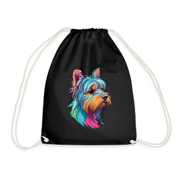 Welpe Yorkie Yorkshire Terrier Hund Hundeliebhaber - Turnbeutel - Schwarz - Vorne