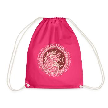 Fenrir Wikinger Wolf Fenriswolf Wikingerkompass - Turnbeutel - Fuchsia - Vorne