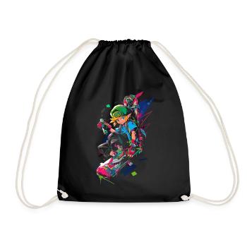 Legendärer Waldjunge: Cooles Boarder Gaming-Design - Turnbeutel - Schwarz - Vorne