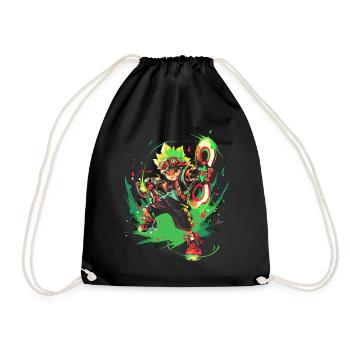 Forest Boy: Gaming Legend with Cool Flash Design - Drawstring Bag - black - Front
