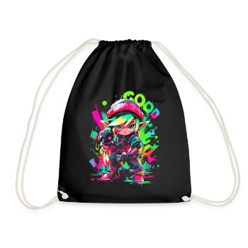 Cooles Gaming-Design Legendärer Waldjunge Graffiti - Turnbeutel - Schwarz - Vorne