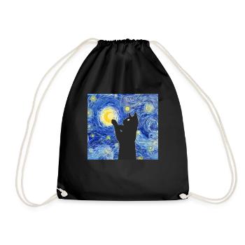 Van Gogh peignant le chat noir - Sac de sport léger - noir - Devant