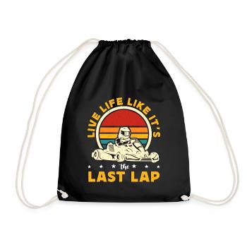 Kart Racing Live Life Like It's The Last Karting - Turnbeutel - Schwarz - Vorne