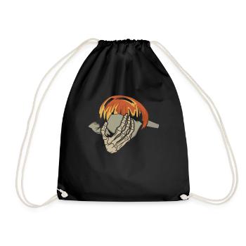 Skeletal hands forming a glass blob - - Drawstring Bag - black - Front