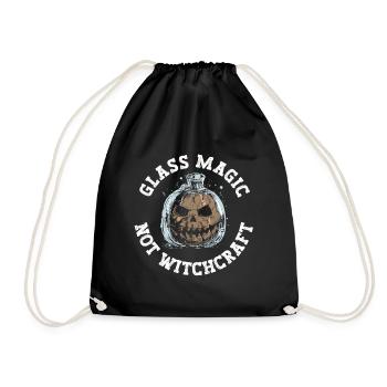 Glass magic - no witchcraft - glassblowing Halloween - Drawstring Bag - black - Front