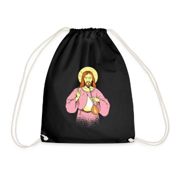 Jesus als Glasbläser - Glasblasen Weihnachten - Turnbeutel - Schwarz - Vorne